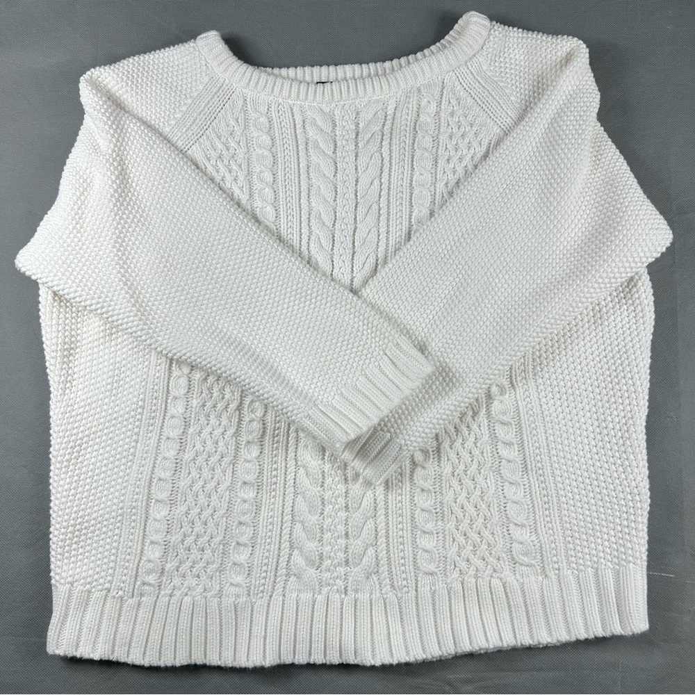Vintage J Crew Crop 3/4 Sleeve Cotton Sweater